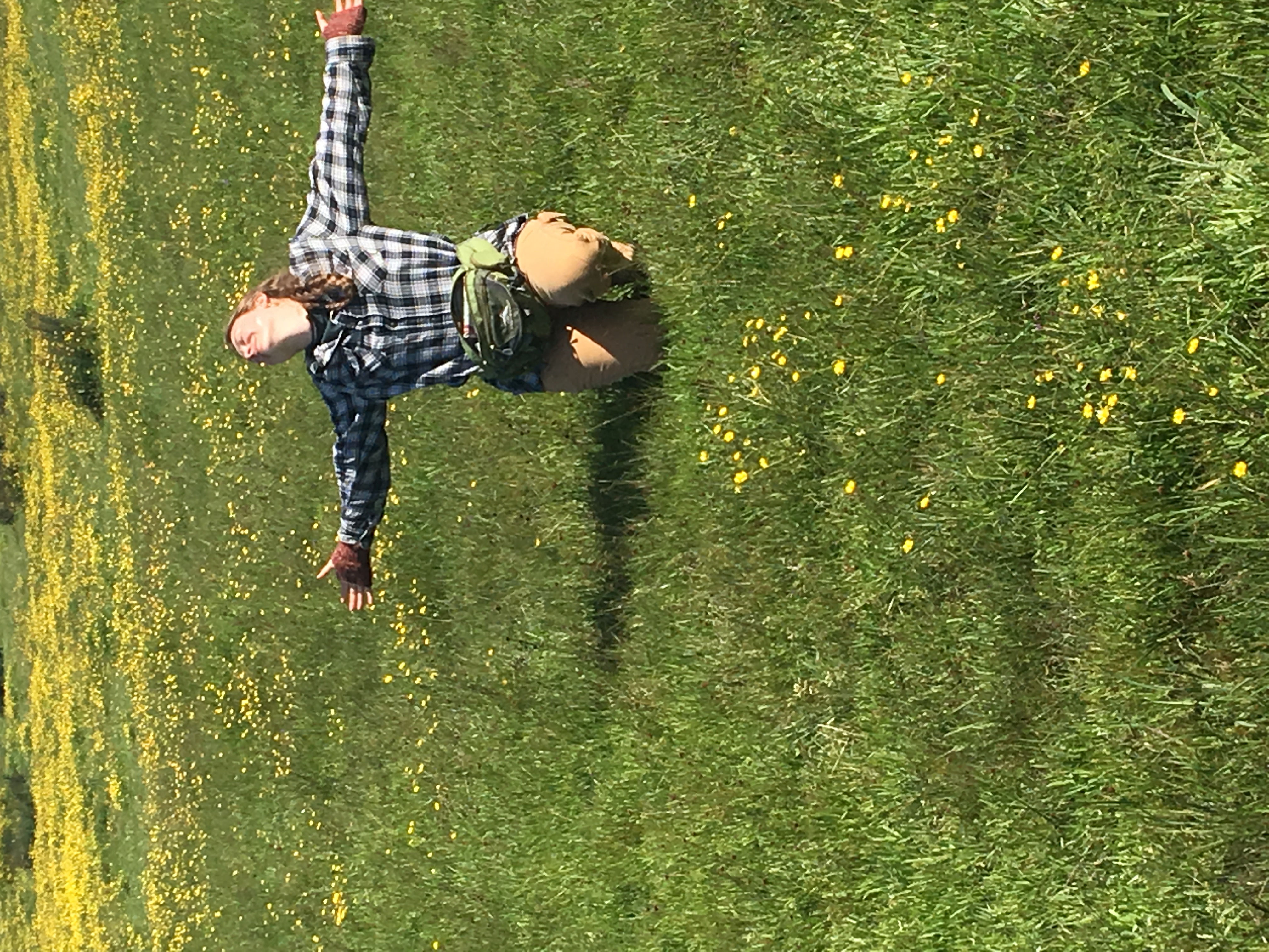 Enjoying a field of ranunculus